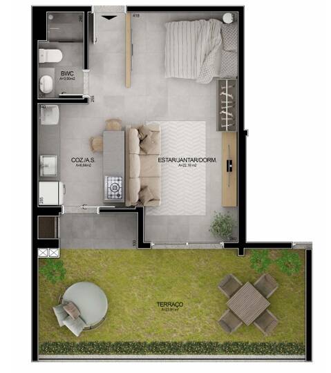 Apartamento, 1 quarto, 64 m² - Foto 3