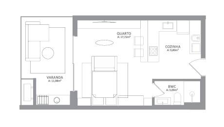 Apartamento, 1 quarto, 42 m² - Foto 2